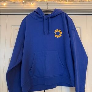 Champion Royal Blue Hoodie with Yellow Logo